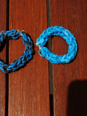 Plexi Flexi bracelets set of 2, handmade, new, blue and turquoise