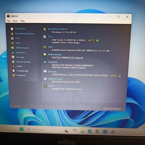 Fujitsu Lifebook A544 laptop like new, Intel Core i5, 8GB RAM, 256GB SSD