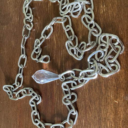 Chain belt silver adjustable used, length 1.13 cm