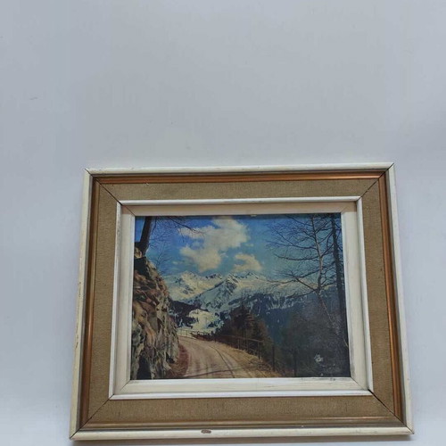 Decorative frame used with snowy landscape print 28x34.5cm