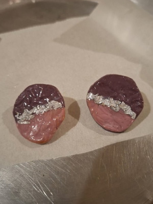 Handmade earrings pink and purple new