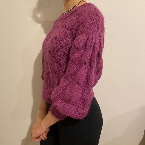 Vintage knitted sweater like new, purple, size M-L