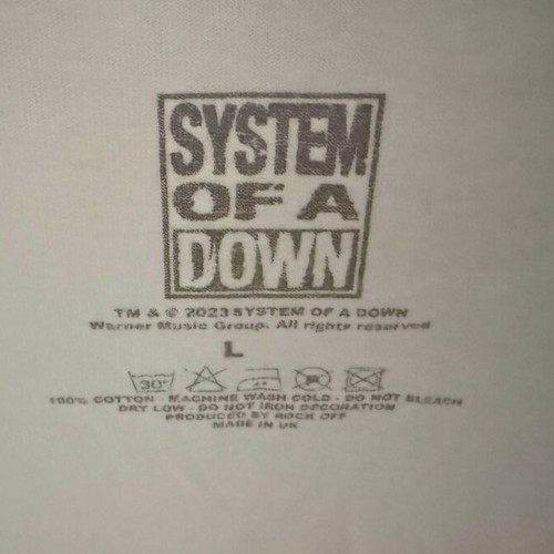 System of a Down T-shirt official merch, size Large, white, like new