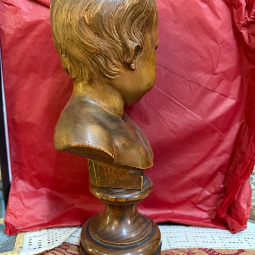 Signed wooden carved statue like new