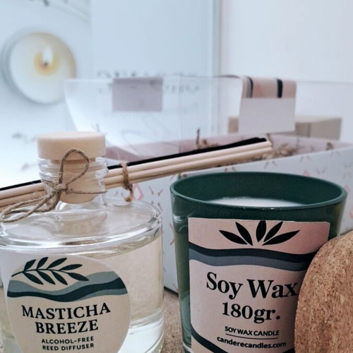 Aromatic Room Set with Handmade Soy Candle 180g