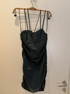 Zara satin mini dress dark green size XS-S like new