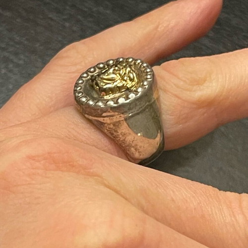 Medusa ring silver-gold used with Medusa design
