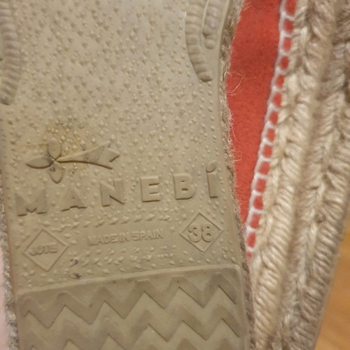 Manebi suede moccasins new, red, size 38
