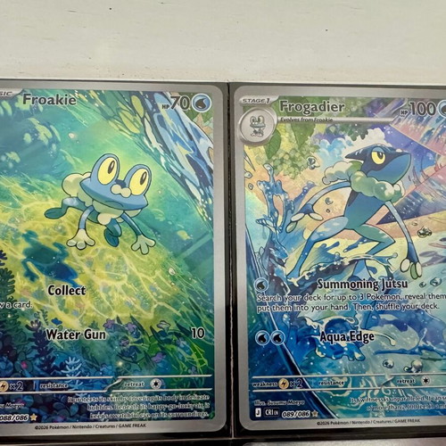 Pokémon cards like new, Froakie, Frogadier, Charmeleon promo, Mega Floette ex