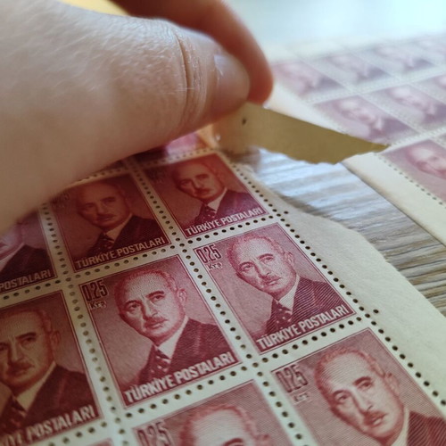 Vintage Turkish Stamps featuring İsmet İnönü 5 sheets used