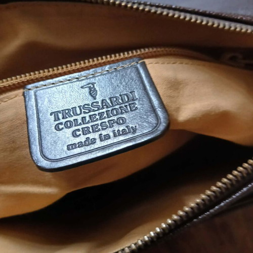 Trussardi vintage crossbody bag used, brown with flap