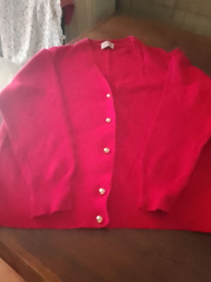 Foxy red angora cardigan used, size M