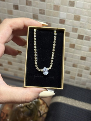 Riviera necklace with diamond, gold color
