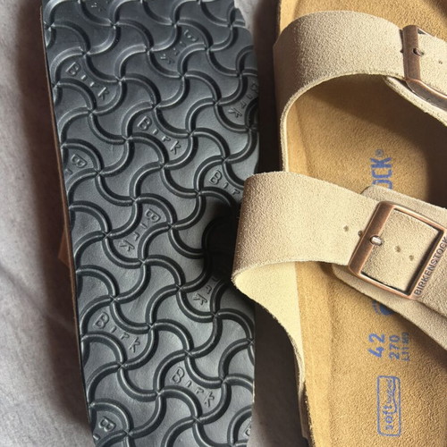 Birkenstock men's beige slippers size 42