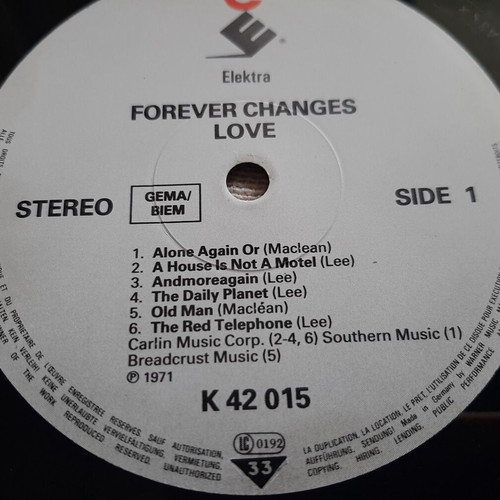 Love Forever Changes vinyl used, authentic German reissue
