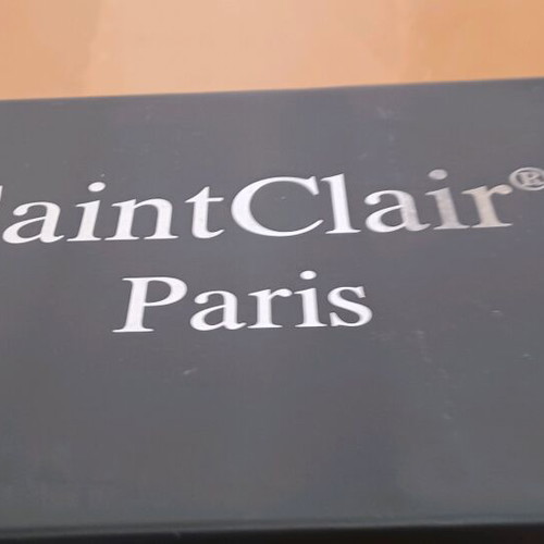 Saint Clair leather pumps new, black with bronze veins, 10 cm heel