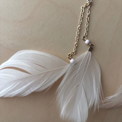 Feather earrings pink used with oxidized studs