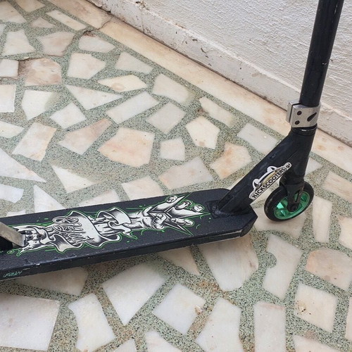 Stunt scooter used for tricks