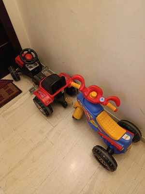 Children's tractor and tricycle like new with pedals