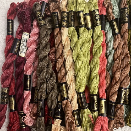 DMC Coton Perlé embroidery threads new, set of 50 colorful skeins