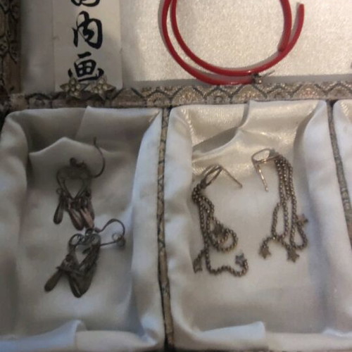 Earrings used assorted in jewelry box