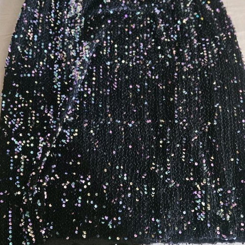 Bull+Bear short silver dress extra large and black pencil skirt with sequins like new