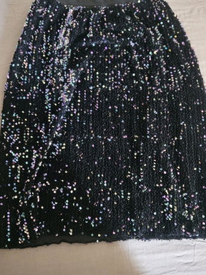 Bull+Bear short silver dress extra large and black pencil skirt with sequins like new