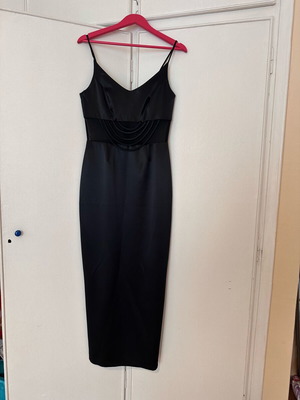 Maxi dress like new black with sheer waist and back slit
