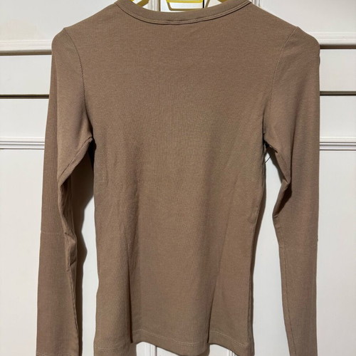 H&M Ribbed Beige Blouse New, Size S