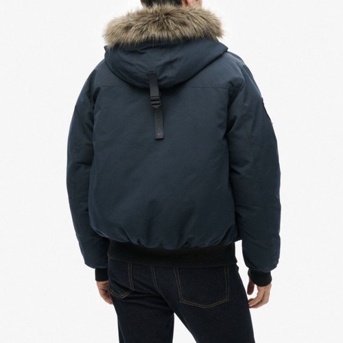 Superdry Everest Faux Fur Bomber Jacket new, men's winter blue L/XL