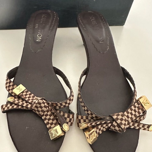 Louis Vuitton mules used, brown damier, size 38