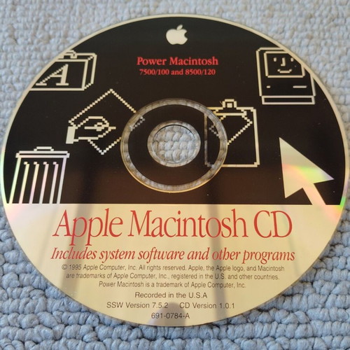 Apple PowerMacintosh 7500/8500 System Software CD like new