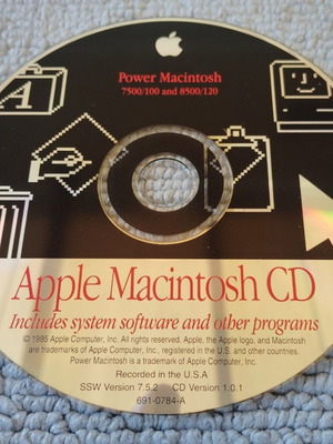 Apple PowerMacintosh 7500/8500 System Software CD like new