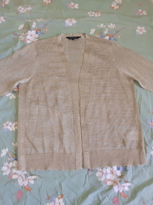 Peacocks thin cardigan size 12 like new, beige