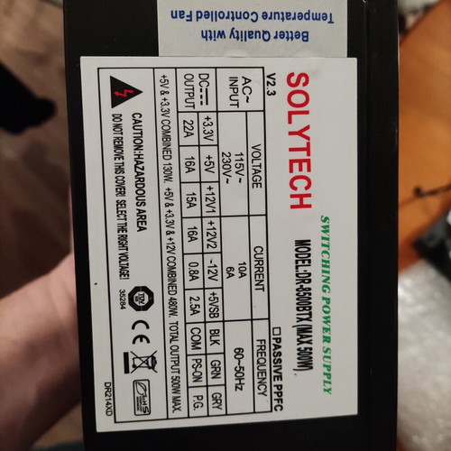 Power supply 500W used for computer