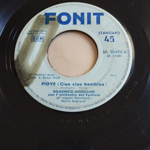 Donenico Modugno Piove (Ciao Ciao Bambina) 7" Single used, pop