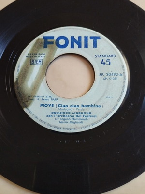 Donenico Modugno Piove (Ciao Ciao Bambina) 7" Single μεταχειρισμένο, pop
