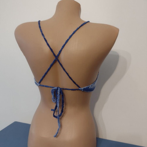 Women's bustier new, size XS and S, microfiber, blue