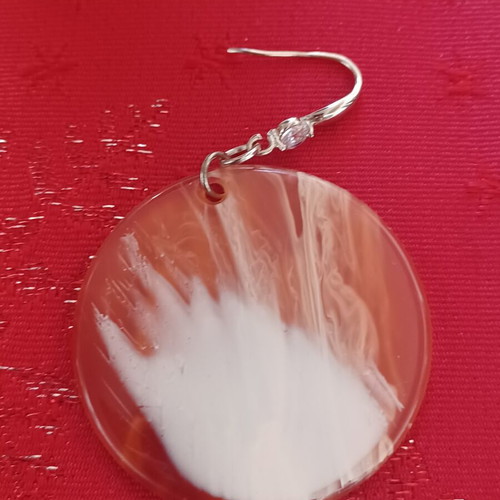 Tribal Earth "Flock of Kiwi" Silver 925 Earrings Like New, Beige Brown