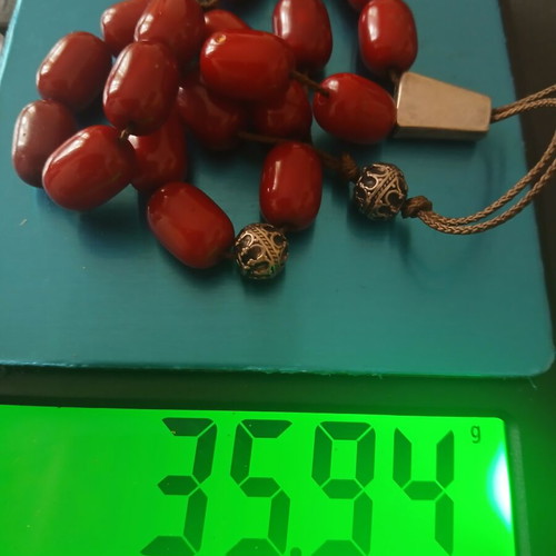 Old bakelite komboloi, 30 cm, 35 grams, 22 beads