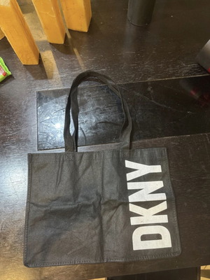 DKNY shoulder tote bag, black and white