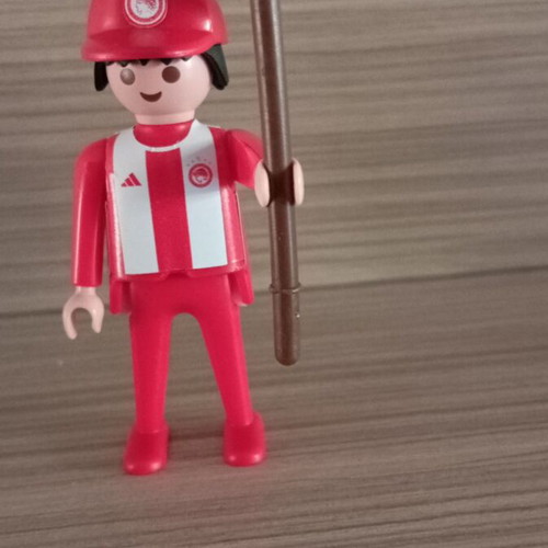 Playmobil Olympiacos Fan Figure with Team Flag, Like New