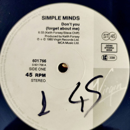 Simple Minds Don't You (Forget About Me) 12'' Vinyl Maxi Single used