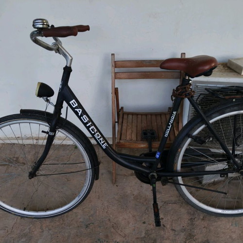 Dutch bicycle used, vintage, black with contra/drum brakes
