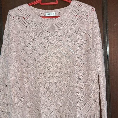 Women's knitted pullover used, pink, size L