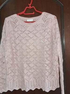 Women's knitted pullover used, pink, size L