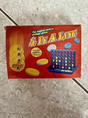 4 In A Line strategy game used, pocket travel edition