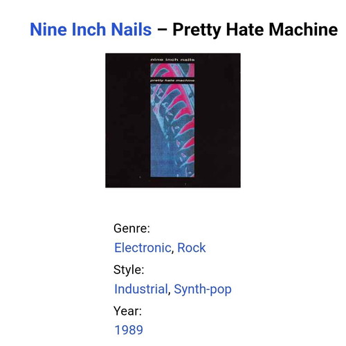 Nine Inch Nails Pretty Hate Machine LP like new, Island Records 1989