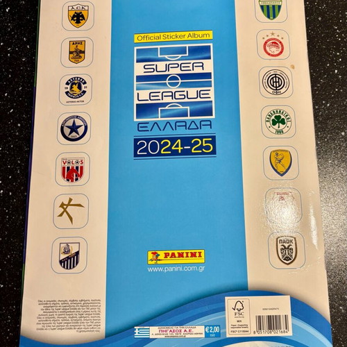 Panini Super League 2024-25 album used, 100% complete