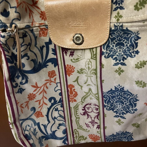 Longchamp crossbody bag limited edition like new, velvet fabric with leather details